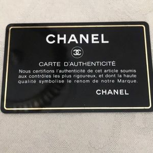 Chanel Guaranteed card